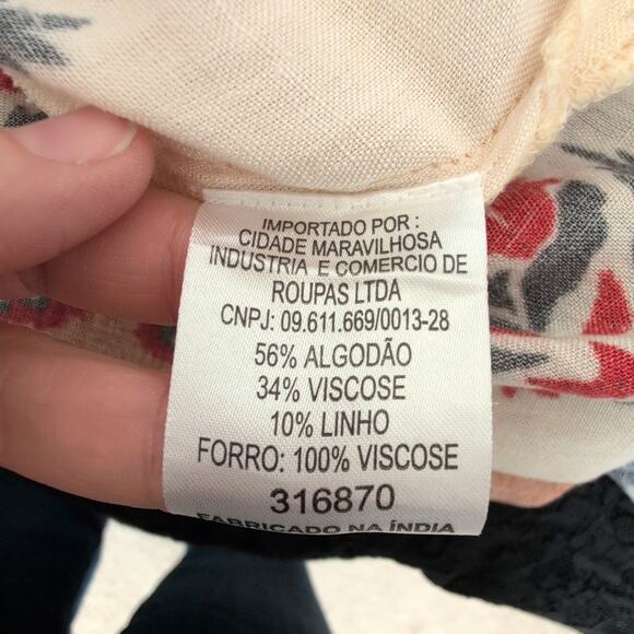 Vintage FARM RIO Dress Womens Flower Rug Midi Size G Large Tie Front Boho RARE - Picture 12 of 16